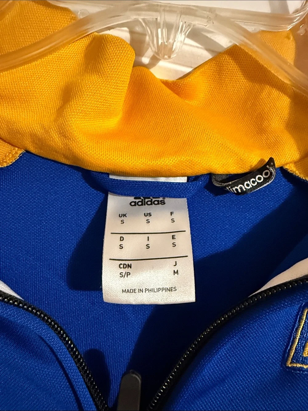 adidas Kids Blue, Yellow & White Athletic Puffer Jacket